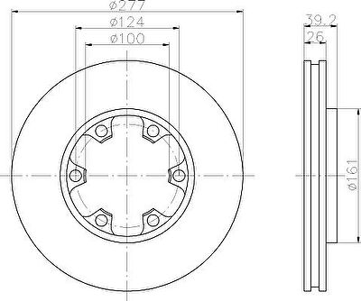 Hella 8DD 355 102-921 тормозной диск на NISSAN TERRANO I (WD21)