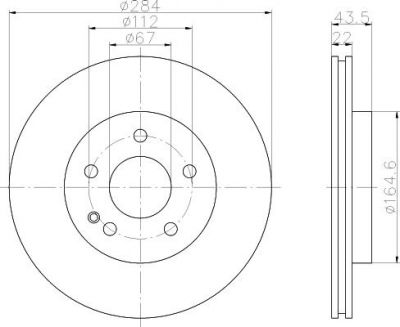 Hella 8DD 355 102-971 тормозной диск на MERCEDES-BENZ C-CLASS универсал (S202)