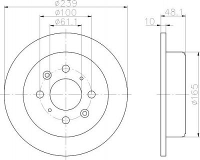 Hella 8DD 355 103-111 тормозной диск на HONDA CONCERTO седан (HWW)