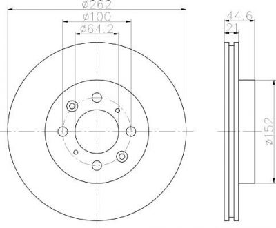 Hella 8DD 355 103-121 тормозной диск на HONDA CIVIC VII седан (ES)