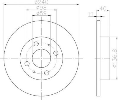 Hella 8DD 355 103-151 тормозной диск на ALFA ROMEO 146 (930)