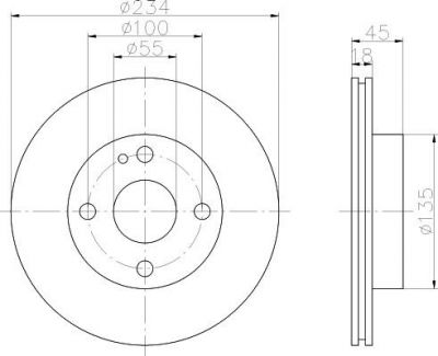 Hella 8DD 355 103-171 тормозной диск на MAZDA 323 C IV (BG)