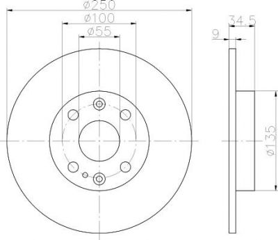 Hella 8DD 355 103-191 тормозной диск на MAZDA 323 C IV (BG)