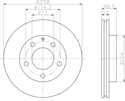 Hella 8DD 355 103-221 тормозной диск на MAZDA 626 V Hatchback (GF)