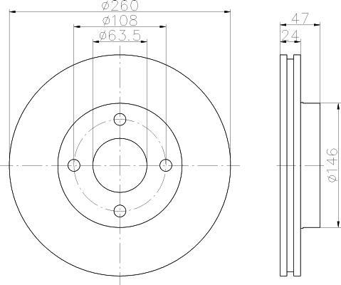 Hella 8DD 355 103-371 тормозной диск на FORD MONDEO I (GBP)