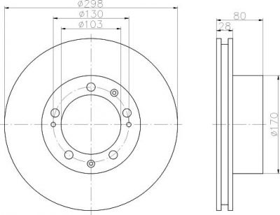 Hella 8DD 355 103-461 тормозной диск на PORSCHE 911 Speedster (964)