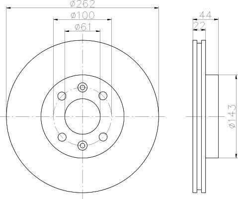 Hella 8DD 355 103-491 тормозной диск на RENAULT SCЙNIC I (JA0/1_)
