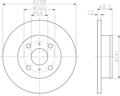 Hella 8DD 355 103-551 тормозной диск на TOYOTA COROLLA Liftback (_E9_)