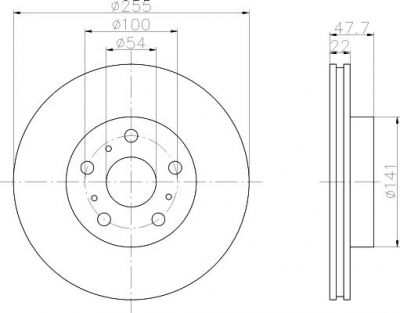 Hella 8DD 355 103-581 тормозной диск на TOYOTA CAMRY Station Wagon (_V2_)