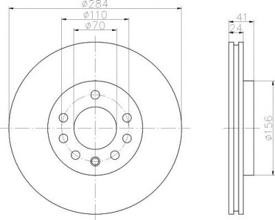 Hella 8DD 355 103-631 тормозной диск на SAAB 900 II купе