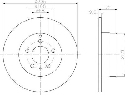 Hella 8DD 355 103-701 тормозной диск на VOLVO C70 I купе