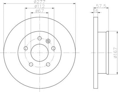 Hella 8DD 355 103-811 тормозной диск на VW TRANSPORTER III автобус