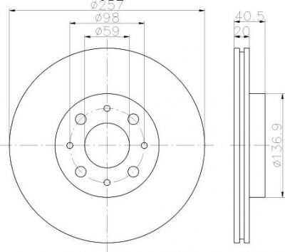 Hella 8DD 355 103-871 тормозной диск на ALFA ROMEO 146 (930)