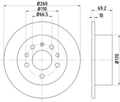 Hella 8DD 355 103-901 тормозной диск на SAAB 900 II купе