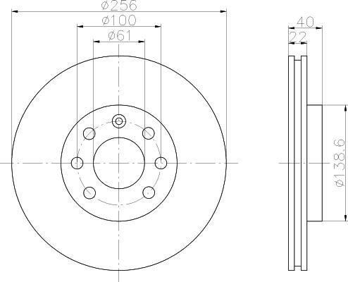 Hella 8DD 355 103-931 тормозной диск на VOLVO 460 L (464)