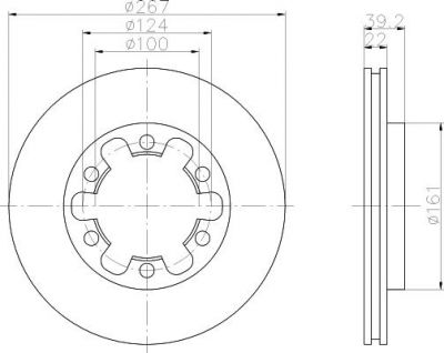 Hella 8DD 355 104-011 тормозной диск на NISSAN PICK UP II (D21)