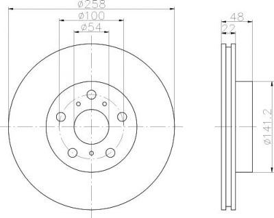 Hella 8DD 355 104-051 тормозной диск на TOYOTA CELICA Наклонная задняя часть (ST16_, AT16_)