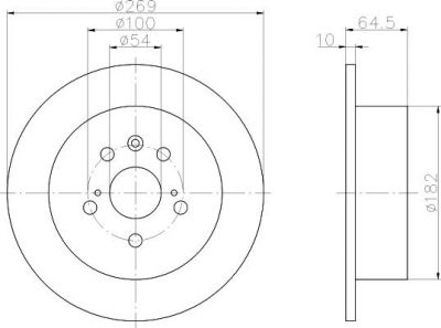 Hella 8DD 355 104-061 тормозной диск на TOYOTA CAMRY (_V2_)