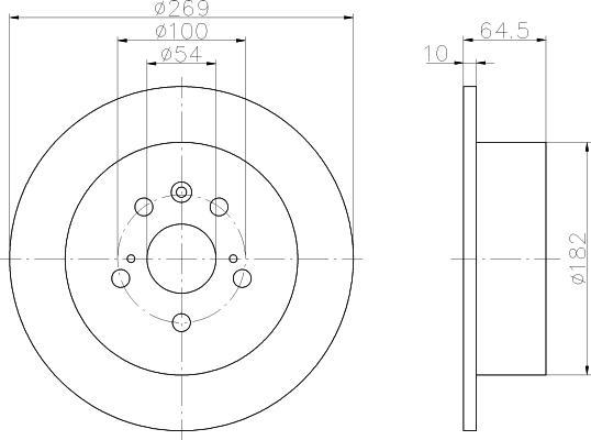 Hella 8DD 355 104-061 тормозной диск на TOYOTA CAMRY (_V2_)