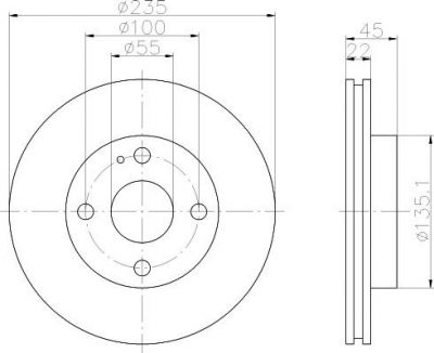 Hella 8DD 355 104-151 тормозной диск на MAZDA 323 C IV (BG)