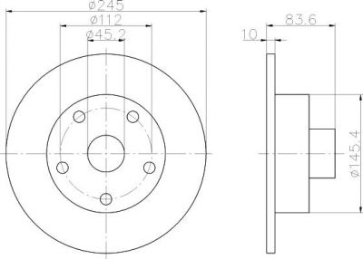 Hella 8DD 355 104-231 тормозной диск на AUDI A4 Avant (8D5, B5)