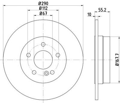 Hella 8DD 355 104-321 тормозной диск на MERCEDES-BENZ C-CLASS (W203)