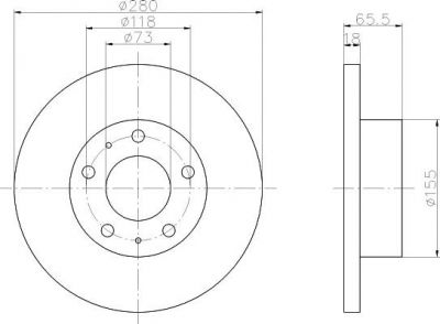 Hella 8DD 355 104-391 тормозной диск на PEUGEOT BOXER автобус (230P)