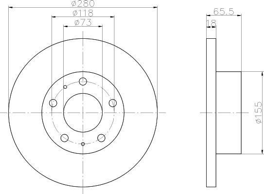 Hella 8DD 355 104-391 тормозной диск на PEUGEOT BOXER автобус (230P)