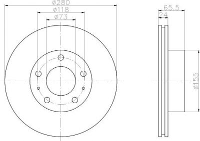 Hella 8DD 355 104-411 тормозной диск на FIAT DUCATO фургон (230L)