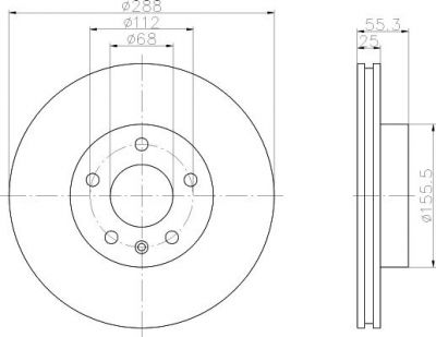 Hella 8DD 355 104-481 тормозной диск на FORD GALAXY (WGR)