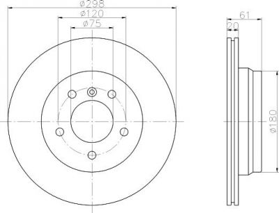 Hella 8DD 355 104-611 тормозной диск на 5 (E39)