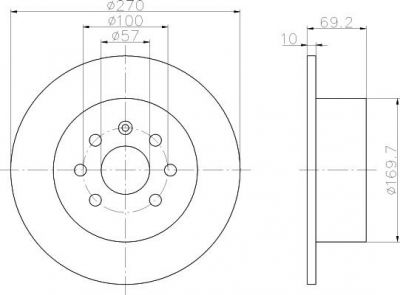 Hella 8DD 355 104-661 тормозной диск на OPEL VECTRA B универсал (31_)