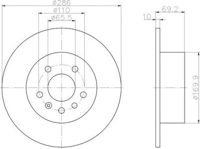 Hella 8DD 355 104-701 тормозной диск на OPEL VECTRA B (36_)