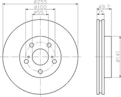 Hella 8DD 355 104-891 тормозной диск на TOYOTA CALDINA (ST19_, ET19_, CT19_, AT19_)