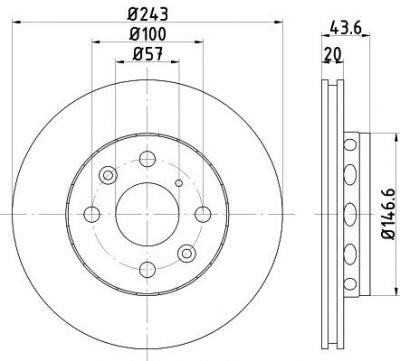 Hella 8DD 355 105-011 тормозной диск на KIA SEPHIA (FA)