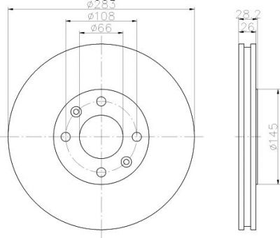 Hella 8DD 355 105-051 тормозной диск на PEUGEOT 406 Break (8E/F)