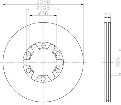 Hella 8DD 355 105-111 тормозной диск на MAZDA E-SERIE автобус (SR1)