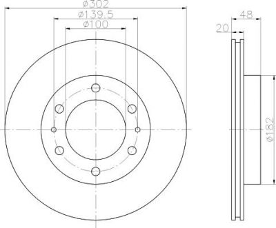 Hella 8DD 355 105-191 тормозной диск на TOYOTA LAND CRUISER (_J6_)