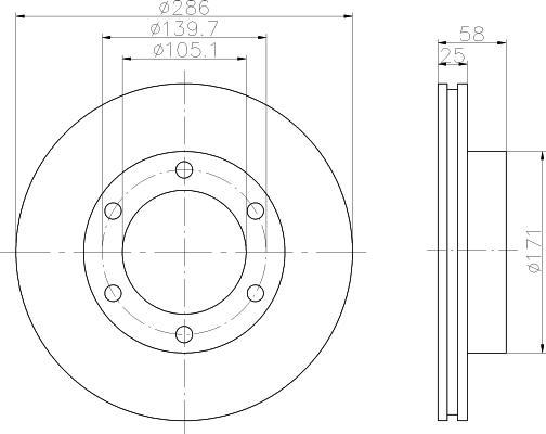 Hella 8DD 355 105-201 тормозной диск на TOYOTA LAND CRUISER 80 (_J8_)