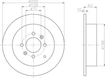 Hella 8DD 355 105-231 тормозной диск на PEUGEOT 406 Break (8E/F)