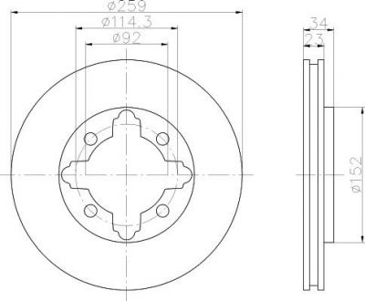 Hella 8DD 355 105-291 тормозной диск на ROVER 600 (RH)