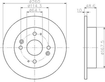 Hella 8DD 355 105-311 тормозной диск на ROVER 600 (RH)