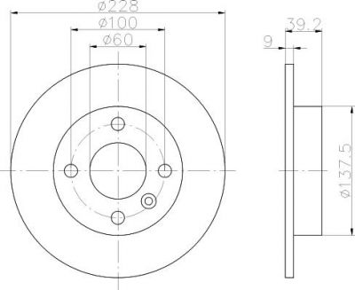 Hella 8DD 355 105-441 тормозной диск на VOLVO 460 L (464)