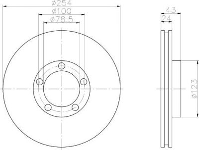 Hella 8DD 355 105-631 тормозной диск на FORD TRANSIT c бортовой платформой/ходовая часть (E_ _)