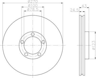 Hella 8DD 355 105-641 тормозной диск на FORD TRANSIT c бортовой платформой/ходовая часть (E_ _)