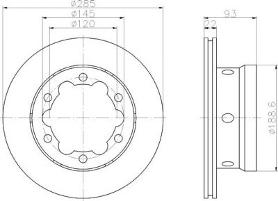 Hella 8DD 355 105-811 тормозной диск на VW LT 28-46 II c бортовой платформой/ходовая часть (2DC, 2DF, 2