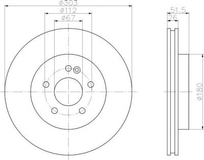 Hella 8DD 355 105-831 тормозной диск на MERCEDES-BENZ M-CLASS (W163)