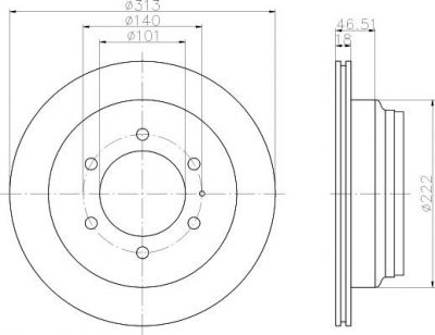 Hella 8DD 355 106-021 тормозной диск на OPEL FRONTERA B (6B_)