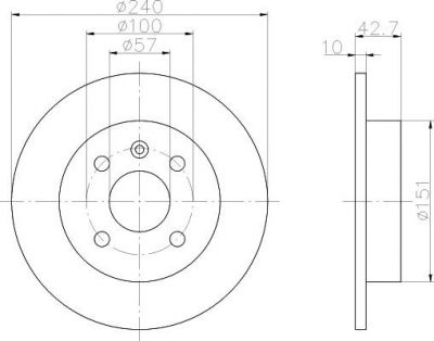 Hella 8DD 355 106-091 тормозной диск на OPEL ASTRA G универсал (F35_)