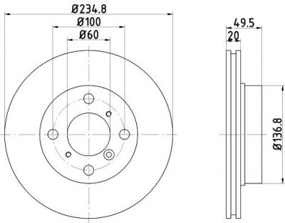 Hella 8DD 355 106-231 тормозной диск на SUZUKI BALENO (EG)